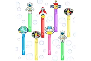 AFZMON 24Pcs Outer Space Party Favors Bubble Wands for Kids, Astronaut Mini Bubbles Wand Toys, Space Birthday Party Supplies Goodie Gift Bag Stuffers Pinata Classroom