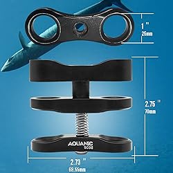 Nitescuba 2PCS 1'' Standard Ball Clamp Mount,Long
