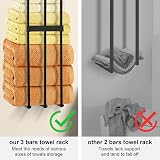 XIAPIA 3 Bars Wall Mounted Towel Rack Steel Bathroom Organizer 75x20x15cm view 3