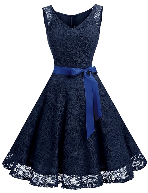 Dressystar Brautjungfernkleid Ohne Arm Kleid Aus Spitzen Spitzenkleid Knielang Festliches Cocktailkleid