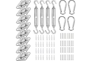 YOFIT Shade Sail Hardware Kit 6 inch for Triangle Rectangle Sun Shade Sail Installation, 304 Grade Stainless for Garden Outdoors, 80 Pcs