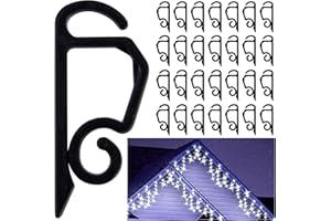 Vikdio 30 Pcs Black Gutter Hooks for Christmas Lights, Holiday Clips for Fixing Outdoor String Lights on Halloween Christmas 