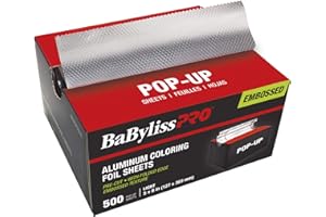 BaBylissPRO Aluminum Coloring Pop Up Foil Sheets, for Hair Colouring and Tinting in Salon, Barbershop or at Home, 500 per box
