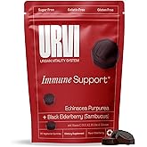 URVI® Immune Support Gummies - Vitamin C, D3 K2, E, Niacin, Zinc & Selenium with Elderberry & Echinacea - Multivitamin, Antioxidants, Immunity Supplement - Vegetarian & Sugar Free - 60 Count