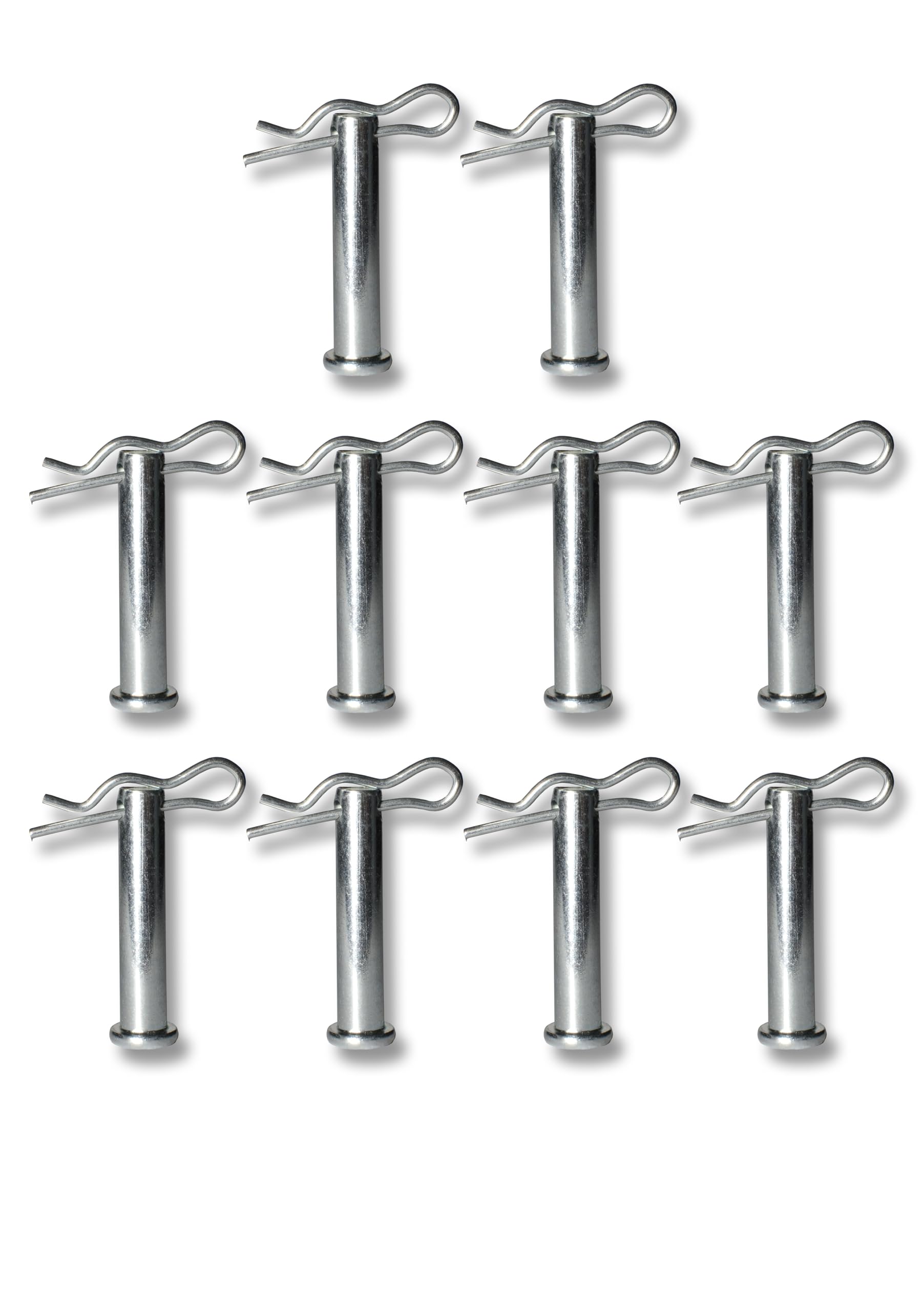 Werhe® 10 pcs. quick-change bolts for earth drills. Drill lock safety bolt with cotter pin. Made of spring steel. Bolt Suitable for all universal earth drills.