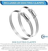 Adair 4in x 10ft Tumble Dryer Vent Hose 100mm Black Ducting with Clamps view 5
