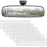 6 Pcs I Love You Drive Safe Stickers Car Mirror Decal Mirror Stickers for Cars Cute Sticker Accessories Vinyl Sticker for Window Tumbler (White)