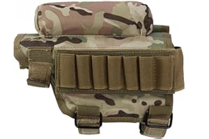 Tactical Butt Stock Rifle Cheek Rest Pouch Adjustable Bullet Holder Bag Ammo Pad