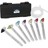 FIRSTINFO Patented Brake Bleeder Wrench Set 7-12mm &amp; 3/8" with Check Valve | with Hose &amp; 6 Point Socket, for Automotive and Motorcycle Brake Bleeding, F35232