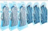 TAILI Hanging Vacuum Storage Bags 6 Combo Pack for Clothes Wardrobe Space Saver