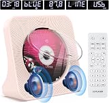 KOVCDVI CD Player with Bluetooth 5.0 Dual Speakers Remote Pink Dust Cover view 2