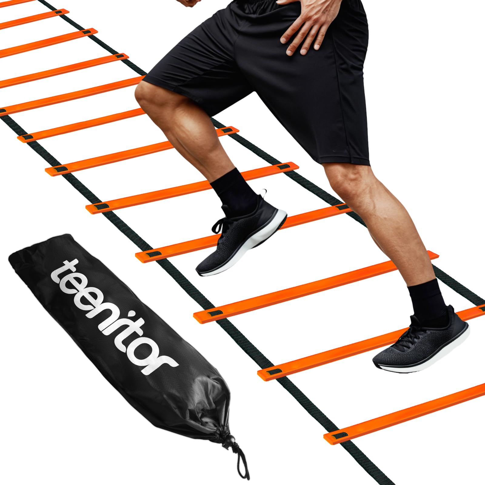 Photo 1 of Teenitor Agility Ladder, Speed Ladder, Training Ladder for Soccer, Speed, Football with Carry Bag, Agility Training Equipment Orange
