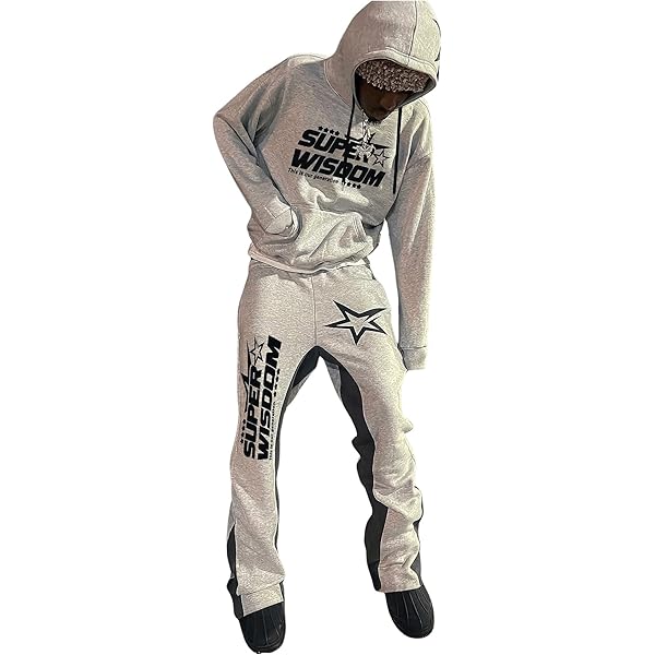 Men's Graphic Sweatsuit Set - Pullover Hoodie & Jogger Pants, Casual Two Piece Outfit For Streetwear, Travel, Loungewear