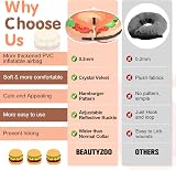 BEAUTYZOO Dog Cone Alternative M Inflatable Donut E-Collar Brown Burger view 5