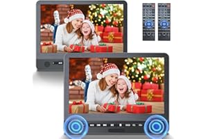 12'' Dual Car DVD Player for Headrest, Desobry Protable DVD Player for Car with Speaker, Car DVD Player Dual Screen Support Regions Free, DVD Player with Screen Support USB, AV in
