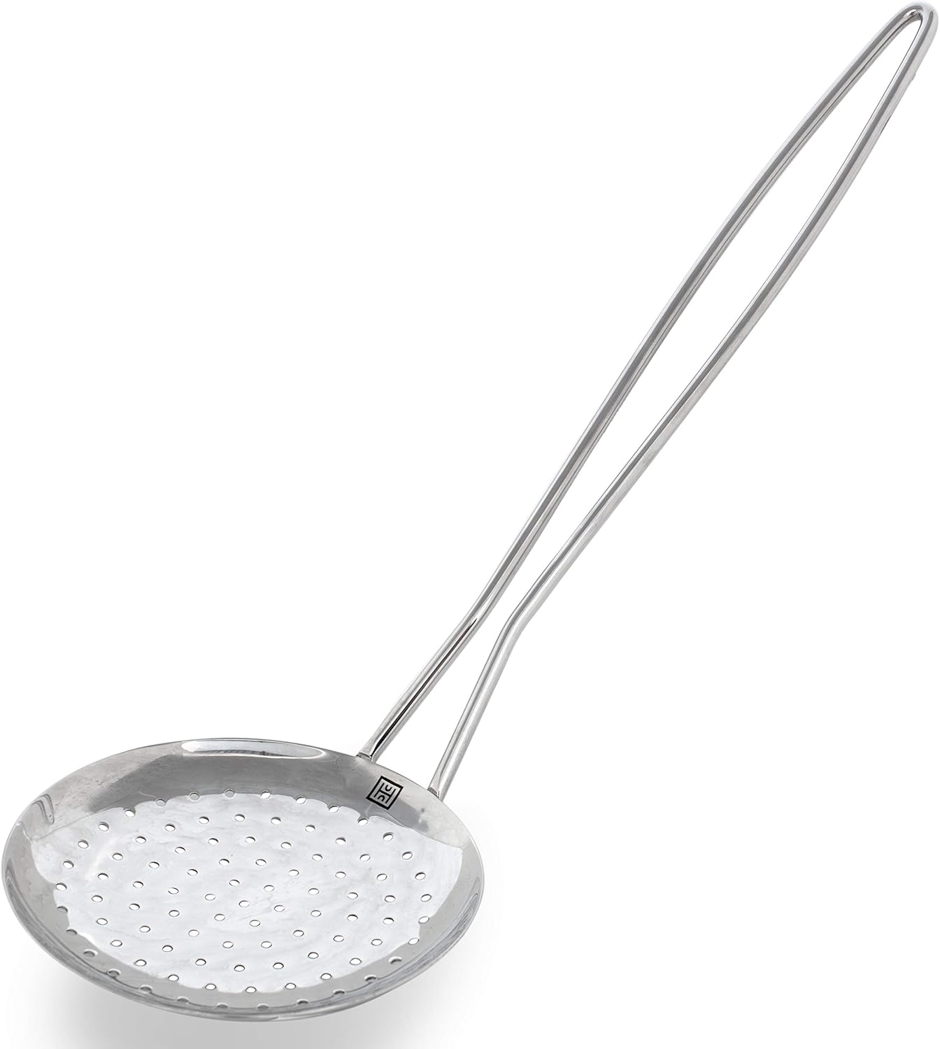 Hutch Kitchen | Durable Stainless Steel Skimmer | 18/10 Stainless Steel | Bowed Twin Wire Handles for Hanging and Handling