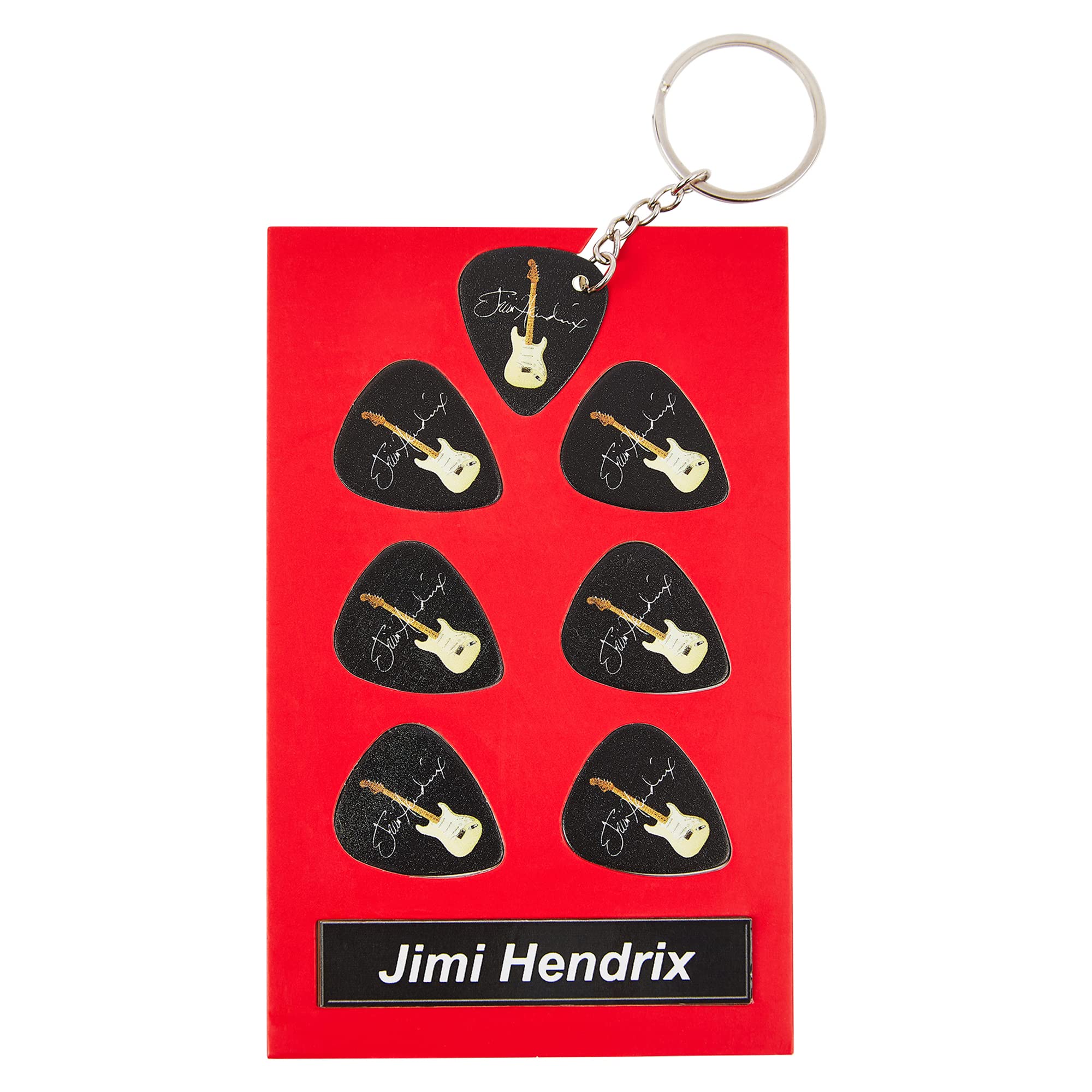 Jimi Hendrix Guitar Plectrum Gift Set | 6 Artist Plectrums | 1 Artist Keyring