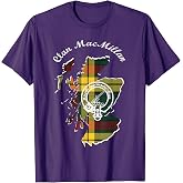 Clan MacMillan surname last name Scottish Tartan Map Crest T-Shirt
