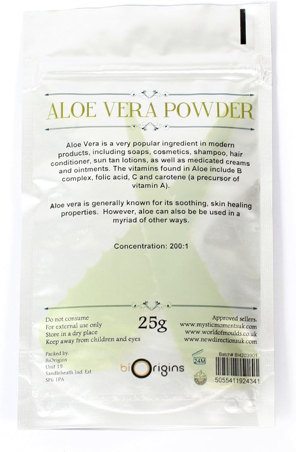 Aloe Vera Powder Organic 200:1 Concentration - 50g, 50 g (Pack of 1) - Image 4