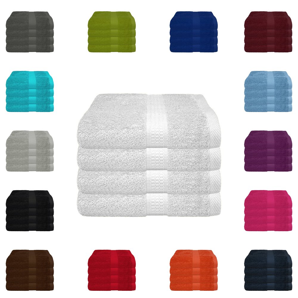 4 tlg. Handtuch-Set in vielen Farben - 4 Handtücher 50x100 cm - Farbe
