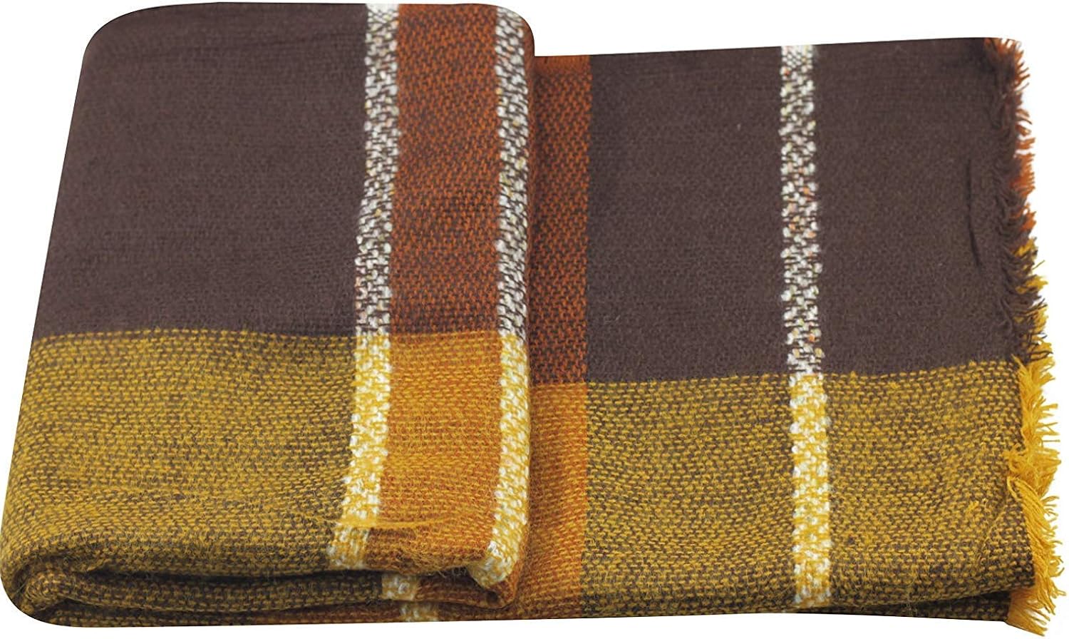 Century Star Women's Stylish Warm Tassels Soft Plaid Tartan Scarf Winter Large Blanket Wrap Shawl (One Size, Brown) at  Women’s Clothing store