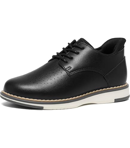 boys casual dress shoes GINNI Oxford Sneakers Wedding Church Formal Uniform Shoes for Toddler/Little Kid/Big Kid Black Size 9 These walking shoes for boys showcase a stretchy knitted upper that provides a snug fit and enhanced breathability Bruno Marc Boy's Casual Dress