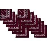 Elephant Brand Bandanas 100% cotton since 1898-12 Pack (Maroon)