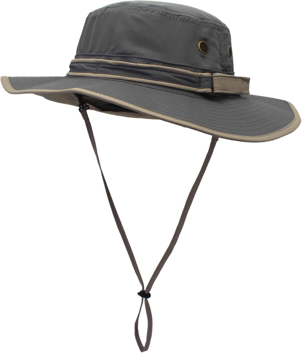 Home Prefer Unisex Quick Drying UV Protection Outdoor Sun Hat with Flap Neck Cover Foldable Fishing Cap Gray Brim: Clothing