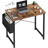 DUMOS 31" Small Computer Desk Home Office Desk, Gaming Desks, Brown | Work Table, Writing Study Workstation, Reinforcement Structure, Simple Modern, Bedroom