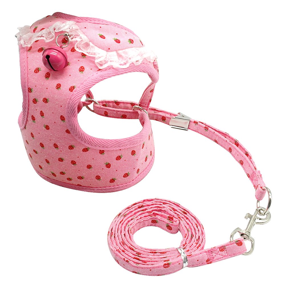 Didog Adjustable Pet Mesh Vest Harness and Leash Set with Cute Bell for