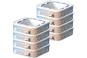 FUNUNCAT Cat Litter Refill Bags Cartridge Compatible with Litter Cat Genie Standard, Plus, XL+ and XL Pail Refills, Odor Control Cat Litter Bags, Pet Waste Bags Box Accessories, Pack of 8