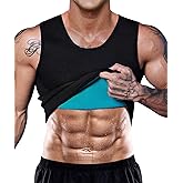 NonEcho Men Neoprene Waist Trainer Sauna Vest Gym Hot Sweat Tank Top Workout Shirt Shapewear Body Shaper No Zipper
