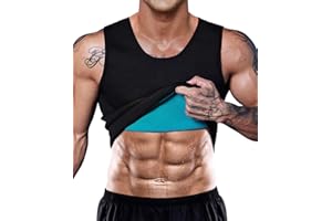 NonEcho Men Neoprene Waist Trainer Sauna Vest Gym Hot Sweat Tank Top Workout Shirt Shapewear Body Shaper No Zipper