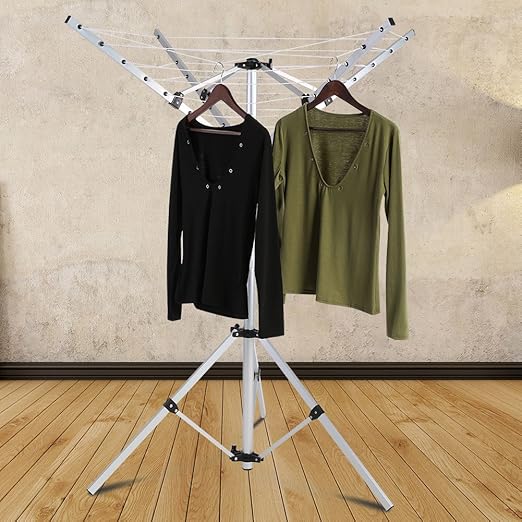 Zerone Freestanding Indoor/Outdoor Rotary Airer, 4 Arms Rotary Airer