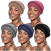 DRESHOW African Women Turban Caps Beanie Twist Headscarf Pre-Tied Twisted Braid Headwraps for Women Chemo Cancer Cap