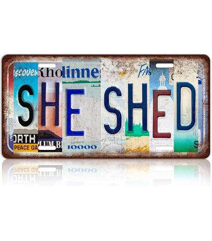 SHE SHED BLVD Vintage Metal Tin Sign - 16x4 Inch, Rustic Street Sign Style, Wall Decor For Home, Cafe, Bar, Garage - View #5