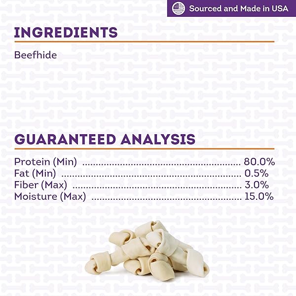 TREATLY USA BEEFHIDE BONES 5-6″ DOG CHEW TREATS – CHICKEN FLAVOR, 7 COUNT/1 PACK