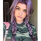 Zenith Halloween Purple Lace Front Wigs with Bangs Cosplay Wigs Lilac Hair 24 inches