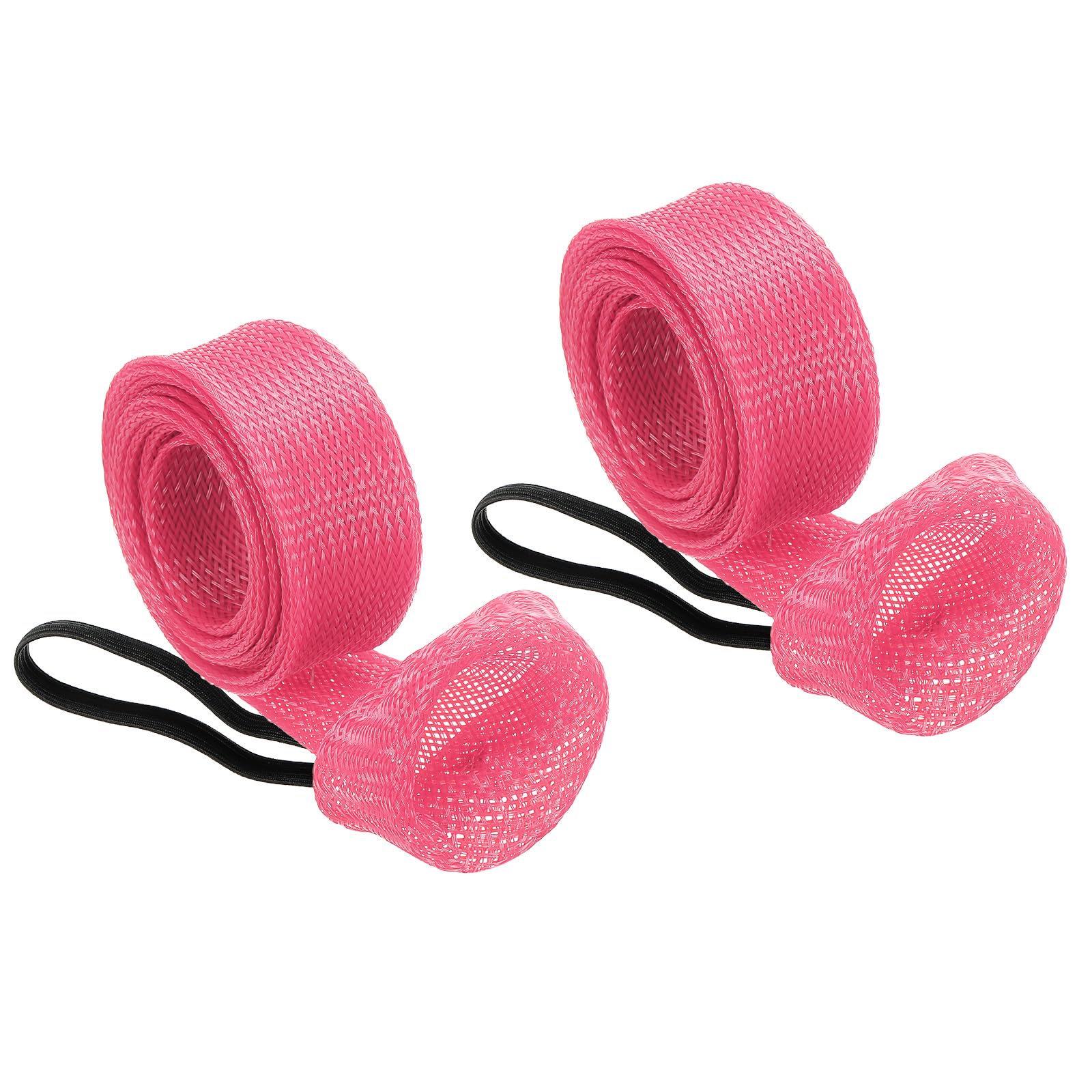 PATIKIL 67 Inch Rod Sock, 2 Pcs Fishing Rod Sleeve Cover Braided Mesh Pole Protector Gloves Fishing Tools Pointed End for Spinning Fishing Rod Fly Rod Ice Rod Casting Rod, Bright Red