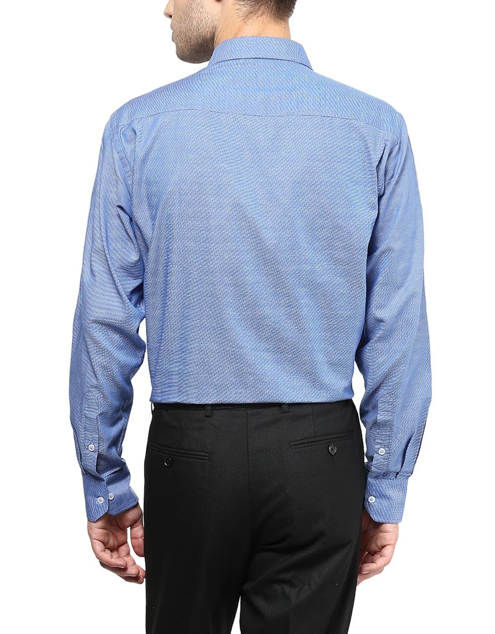 american crew men's full sleeve solid shirt with pocket (blue)