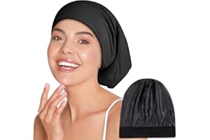 Zenssia Silk Bonnet for Sleeping, 100% Mulberry Silk Hair Bonnet for Curly Hair, Silk Hair Wrap Stay On All Night with Adjust