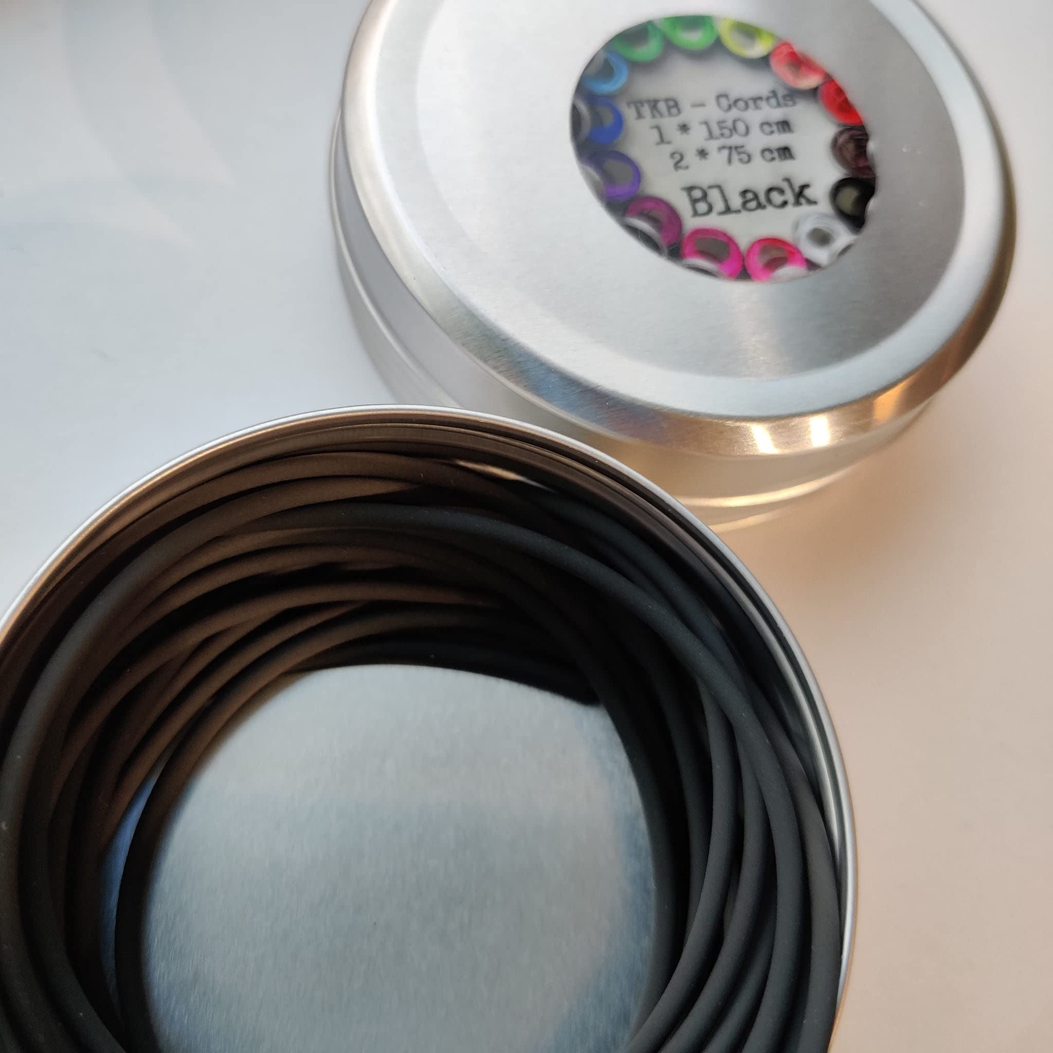 The Knitting Barber Original Cords 3pcs (1pcs 150cm/60" + 2pcs 75cm/30") (Black)