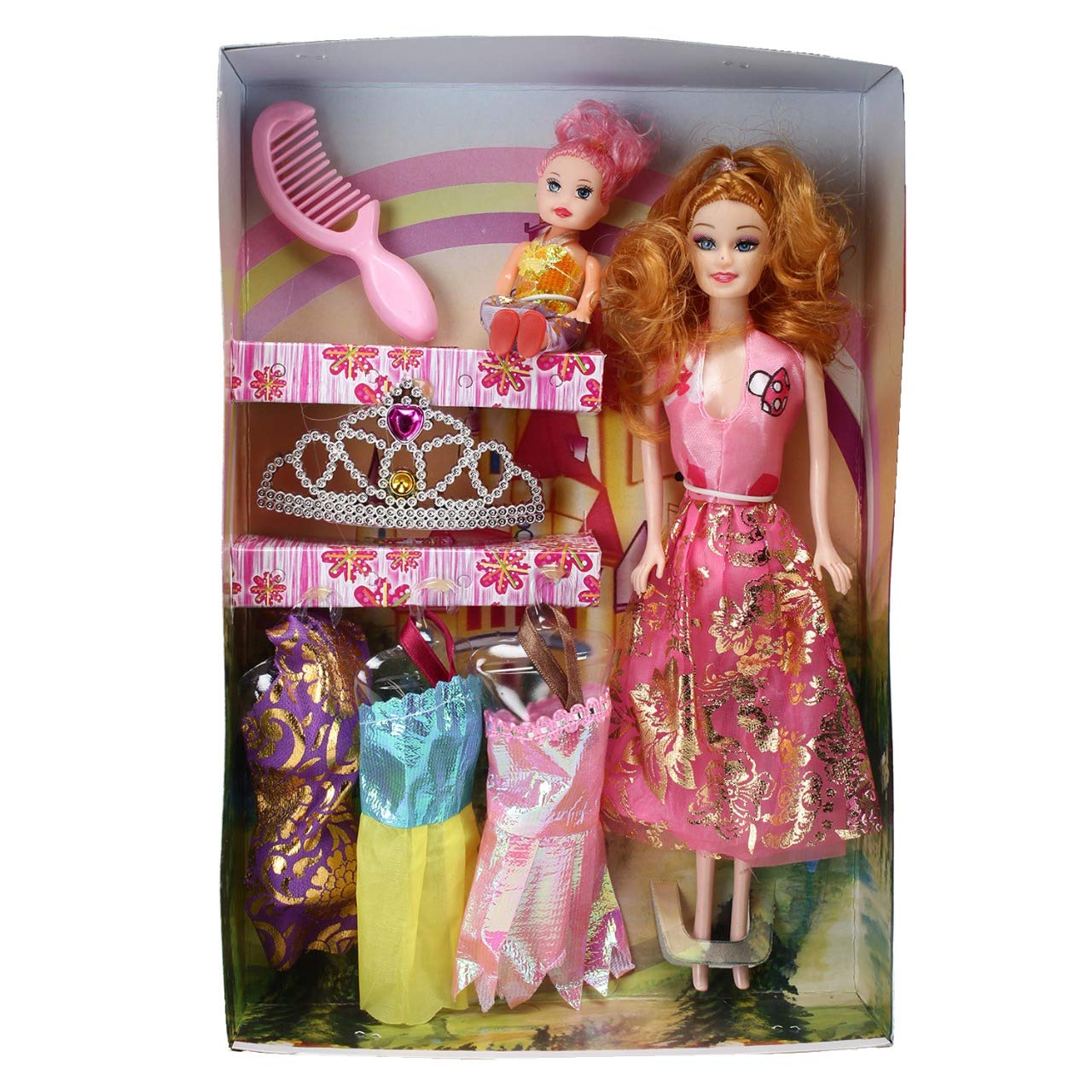 Buy Caddle Toes Girl S Barbie Doll House Set Pink With Crown