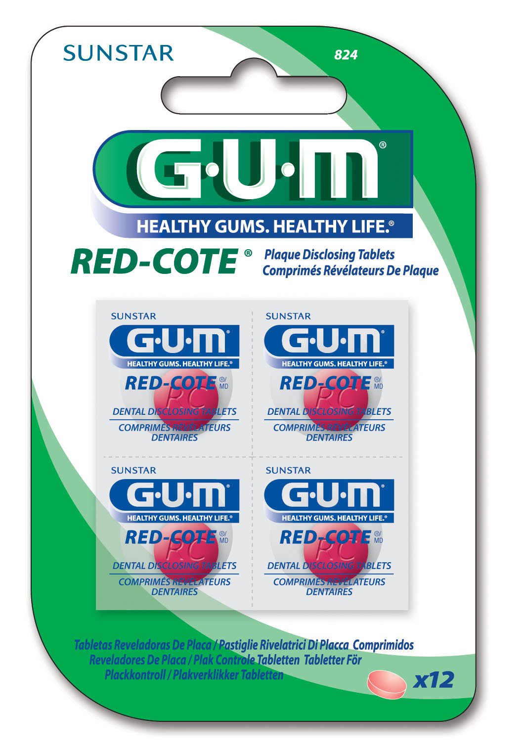 GUM Red Côte Plaque Revealer 12 Tablets