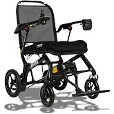 Pride Mobility Jazzy Ultra Light Folding Travel Power Chair - 300 lbs Capacity, 3.69 mph, Lightweight Foldable Electric Wheelchair for Travel Seniors, Adults &ndash; 10Ah Airline-Approved Battery (Black)