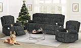 Dresegmt Loveseat Recliner Sofa Set, Flip Middle