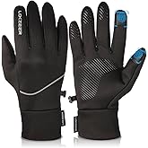 LOKZEER Winter Cycling Gloves for Men Women: Wind Waterproof Thermal Gloves with Touchscreen & Anti-Slip Palm, Lightweight Warm Gloves for Biking, Running, Hiking & Winter Sports