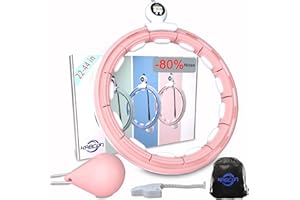KABCON Infinity Weighted Hula Exercise Hoop Plus Size for Adults Weight Loss, 32/30/24/16 Knots Smart Fitness Hoop for Women/Men Fitness Aids,Fitness and Massage 2 in 1,with Weight Adjustable Spinning Ball