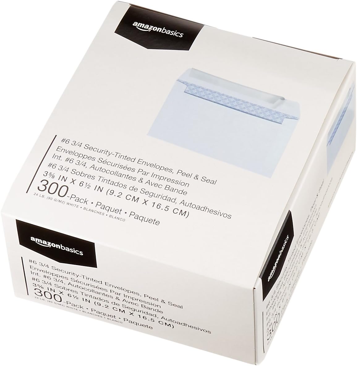 Basics #6 3/4 Security-Tinted Envelopes with Peel & Seal, 300-Pack : Office Products