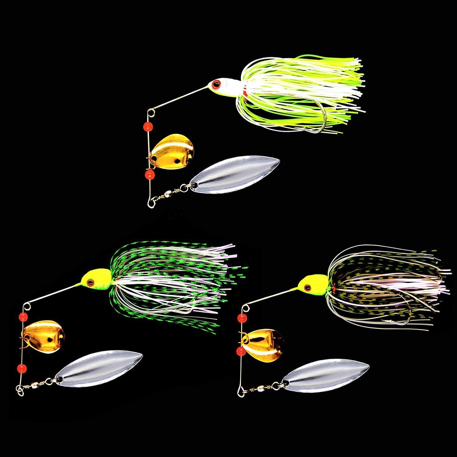 Spinnerbait Fishing Lures Bass Lure Spinner Bait Buzzbait Fishing Lure Hard Metal Spinnerbait Trout Lure Swim Jig for Bass Pike Salmon Freshwater Saltwater Fishing 6/12pcs : Sports & Outdoors